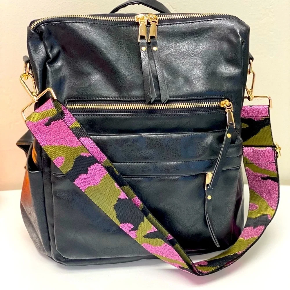 Brand NEW Crossbody Strap for any Bag in Metallic Lavender Camo 💜💚